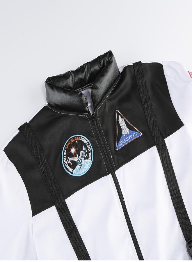 GRAJTCIN Astronaut Costume Adult Space Suit for Women Funny Pilot Uniform Jumpsuit Men Halloween Cosplay Outfit (M, White) - Image 5